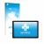 Front side of a product packaging with the brand logo upscreen. Next to it is the device HotLight HLT1001 10" shown with the c