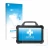 Front side of a product packaging with the brand logo upscreen. Next to it is the device Launch X-431 Tab VII (Tab 7) Elite sh