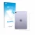 Front side of a product packaging with the brand logo upscreen. Next to it is the device Apple iPad Mini 7 WiFi 2024 (Back) sh