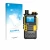 Front side of a product packaging with the brand logo upscreen. Next to it is the device Quansheng UV-K5 (99) shown with the c