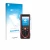 Front side of a product packaging with the brand logo upscreen. Next to it is the device Leica DISTO X3 shown with the corresp