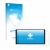 Front side of a product packaging with the brand logo upscreen. Next to it is the device Shelly Wall Display X2i shown with th