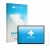 Front side of a product packaging with the brand logo upscreen. Next to it is the device Tesla Model 3 2024 shown with the cor