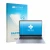 Front side of a product packaging with the brand logo upscreen. Next to it is the device Dell 16S shown with the corresponding