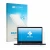 Front side of a product packaging with the brand logo upscreen. Next to it is the device ASUS ExpertBook BR1402 shown with the