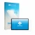 Front side of a product packaging with the brand logo upscreen. Next to it is the device LEVIRTU M602 13" shown with the corre