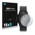 Front side of a product packaging with the brand logo Savvies. Next to it is the device Pebble Time Round shown with the corre