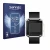 Front side of a product packaging with the brand logo Savvies. Next to it is the device Fitbit Blaze shown with the correspond