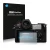 Front side of a product packaging with the brand logo Savvies. Next to it is the device Panasonic Lumix DC-S1R shown with the 