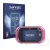 Front side of a product packaging with the brand logo Savvies. Next to it is the device Vtech Kidizoom Touch 5.0 2018 shown wi