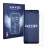 Front side of a product packaging with the brand logo Savvies. Next to it is the device Samsung Galaxy M12 shown with the corr