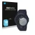 Front side of a product packaging with the brand logo Savvies. Next to it is the device Casio G-Shock GBA800 shown with the co