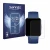 Front side of a product packaging with the brand logo Savvies. Next to it is the device Xiaomi Poco Watch shown with the corre