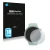 Front side of a product packaging with the brand logo Savvies. Next to it is the device Swatch Big Bold Bioceramic shown with 