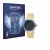 Front side of a product packaging with the brand logo Savvies. Next to it is the device Invicta Pro Diver 8930OB (40mm) shown 