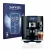 Front side of a product packaging with the brand logo Savvies. Next to it is the device Jura J8 shown with the corresponding s