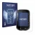 Front side of a product packaging with the brand logo Savvies. Next to it is the device iGPSPORT BSC200 shown with the corresp