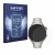 Front side of a product packaging with the brand logo Savvies. Next to it is the device Huawei Watch 4 Pro shown with the corr
