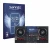 Front side of a product packaging with the brand logo Savvies. Next to it is the device Numark Mixstream Pro+ shown with the c