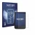 Front side of a product packaging with the brand logo Savvies. Next to it is the device PocketBook Basic Lux 4 shown with the 