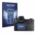 Front side of a product packaging with the brand logo Savvies. Next to it is the device Leica SL3 (Display + top plate display