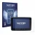 Front side of a product packaging with the brand logo Savvies. Next to it is the device Idmedia 8" shown with the correspondin