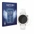 Front side of a product packaging with the brand logo Savvies. Next to it is the device Huawei Watch GT 5 Pro (42 mm) shown wi