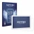Front side of a product packaging with the brand logo Savvies. Next to it is the device Amazon Echo Hub 8" shown with the corr