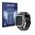 Front side of a product packaging with the brand logo Savvies. Next to it is the device HS Smartwatch 2" shown with the corres