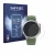 Front side of a product packaging with the brand logo Savvies. Next to it is the device OnePlus Watch 3 shown with the corresp