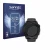 Front side of a product packaging with the brand logo Savvies. Next to it is the device Garmin Tactix 8 AMOLED (51 mm) shown w