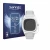 Front side of a product packaging with the brand logo Savvies. Next to it is the device Timex Reissue 1983 E shown with the co