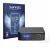 Front side of a product packaging with the brand logo Savvies. Next to it is the device WiiM Ultra shown with the correspondin