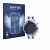 Front side of a product packaging with the brand logo Savvies. Next to it is the device Huawei Watch Ultimate 2 Blue shown wit