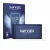 Front side of a product packaging with the brand logo Savvies. Next to it is the device Shelly Wall Display X2i shown with the