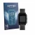 Front side of a product packaging with the brand logo Savvies. Next to it is the device Bangle.js 2 shown with the correspondi