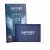 Front side of a product packaging with the brand logo Savvies. Next to it is the device CrossControl CCpilot V700 shown with t