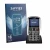 Front side of a product packaging with the brand logo Savvies. Next to it is the device Artfone A400 Pro 4G shown with the cor