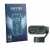Front side of a product packaging with the brand logo Savvies. Next to it is the device Insta360 Link 2 (Lens) shown with the 