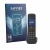 Front side of a product packaging with the brand logo Savvies. Next to it is the device Gigaset C575A shown with the correspon