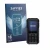 Front side of a product packaging with the brand logo Savvies. Next to it is the device TCL OneTouch 5044 shown with the corre