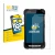 Front side of a product packaging with the brand logo BROTECT. Next to it is the device Point Mobile PM90 shown with the corre
