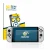 Front side of a product packaging with the brand logo BROTECT. Next to it is the device Nintendo Switch OLED-Modell shown with