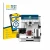 Front side of a product packaging with the brand logo BROTECT. Next to it is the device Ninja Luxe Cafe Premier ES601EU shown 