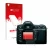 Front side of a product packaging with the brand logo upscreen. Next to it is the device Nikon D50 shown with the correspondin