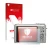 Front side of a product packaging with the brand logo upscreen. Next to it is the device Panasonic Lumix DMC-TZ7 shown with th