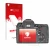 Front side of a product packaging with the brand logo upscreen. Next to it is the device Pentax K7, K-7 shown with the corresp
