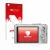 Front side of a product packaging with the brand logo upscreen. Next to it is the device Panasonic Lumix DMC-TZ10 shown with t