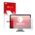 Front side of a product packaging with the brand logo upscreen. Next to it is the device shown with the corresponding screen p