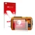 Front side of a product packaging with the brand logo upscreen. Next to it is the device Panasonic Lumix DMC-FT5 shown with th